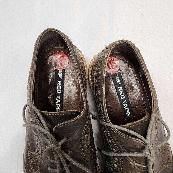 Red Tape Mens 10 Brown Leather Stitch Down Oxford Dress Shoes, Business Professi - Picture 10 of 12